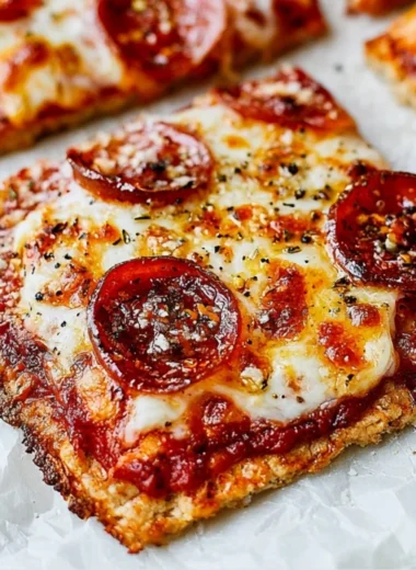 Cozy chicken crust pizza freshly made with a flavorful chicken base and toppings.