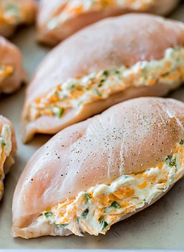 Creamy stuffed chicken breasts stuffed with savory filling