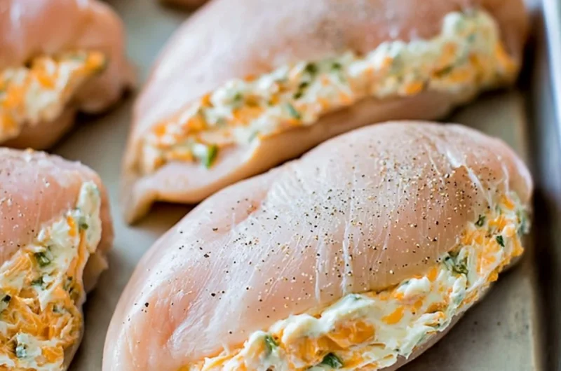 Creamy stuffed chicken breasts stuffed with savory filling