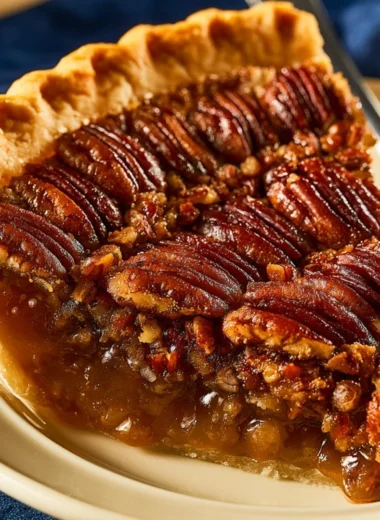Delightfully Delicious Diabetic Pecan Pie served on a rustic wooden table