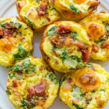 Easy egg muffins baked in a muffin tin, ideal for breakfast or snack.