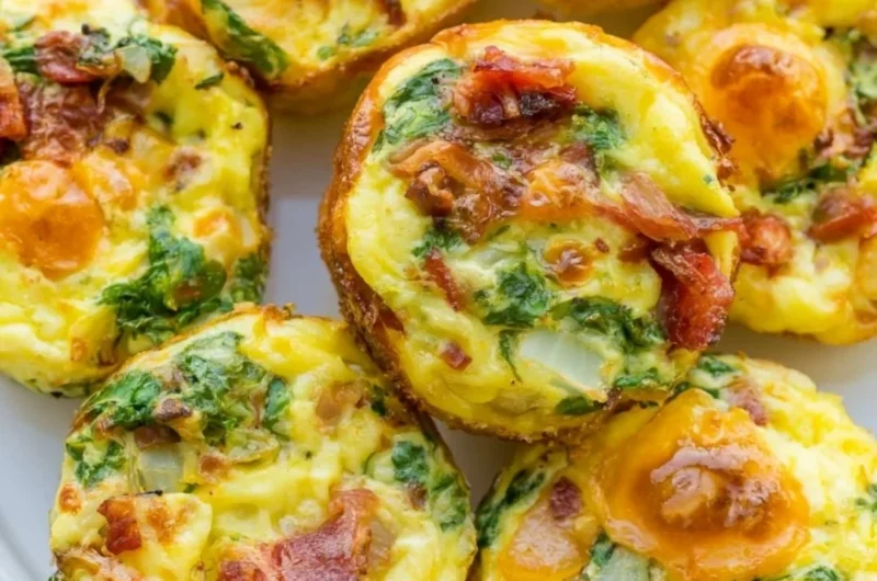 Easy egg muffins baked in a muffin tin, ideal for breakfast or snack.