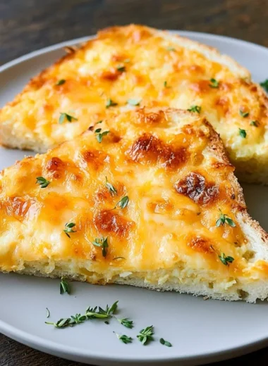 Savory egg and cheese toasts with golden-brown crust and melted cheese.