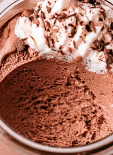 Delicious chocolate mousse dessert in a gourmet serving