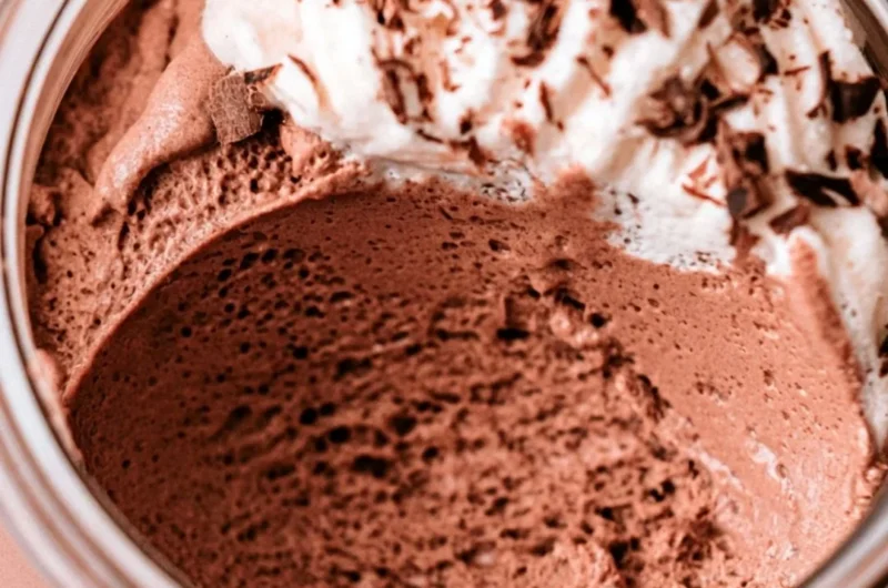 Delicious chocolate mousse dessert in a gourmet serving