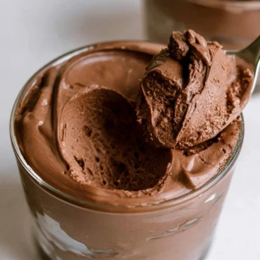 Delicious creamy chocolate mousse dessert in a bowl